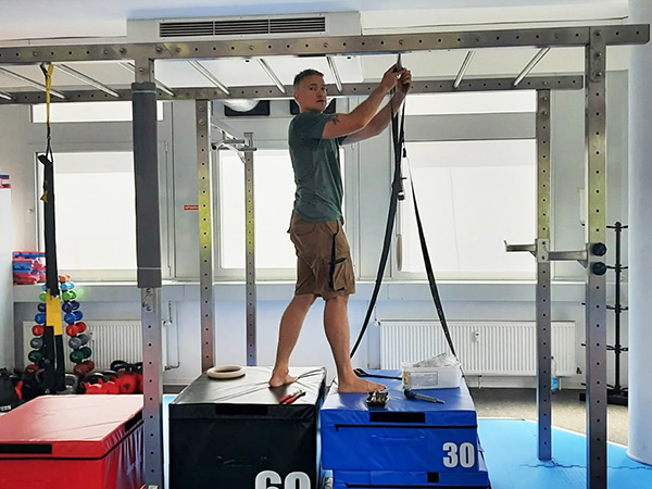 Andreas Delp an der Crosstraining- und Turnstation