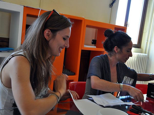 Federica and Emilia hard at work