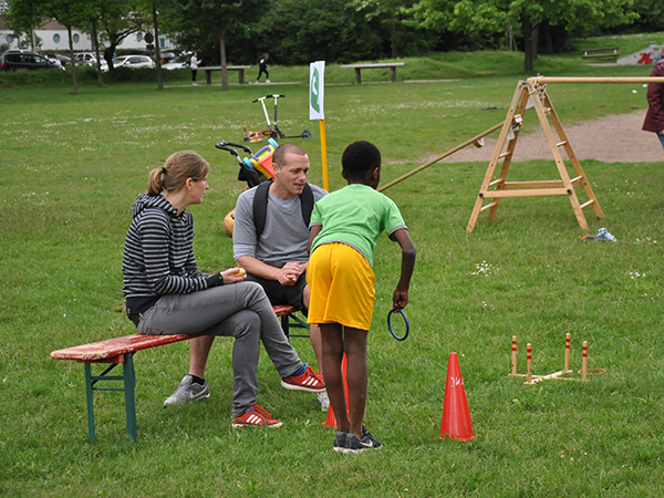 Spiele-Parcours-Station "Ringe werfen"