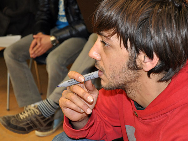 Marc chewing a marker