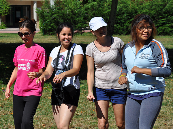 Four ladies warming up